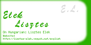 elek lisztes business card